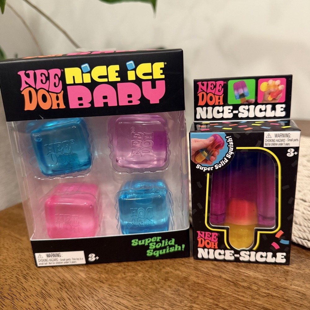 Schylling NeeDoh Nice Ice Baby 4-Pack Nice-sicle Squishy Toy Fidget Lot Of 2 NEW